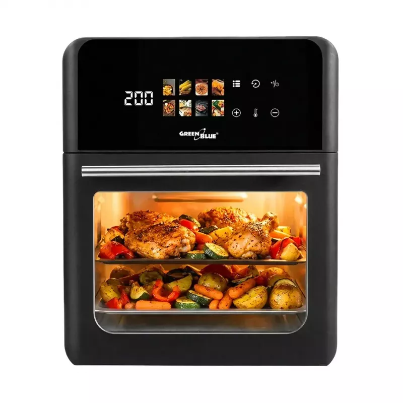 Frytownica beztłuszczowa GreenBlue GB950 1800W, pojemność 10 l, 8 programów, panel dotykowy, timer, czarna