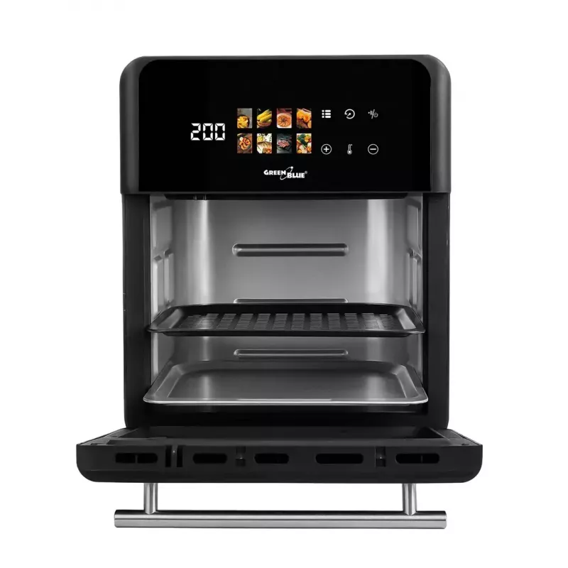 Frytownica beztłuszczowa GreenBlue GB950 1800W, pojemność 10 l, 8 programów, panel dotykowy, timer, czarna