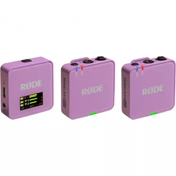 Bezprzewodowy mikrofon krawatowy Rode Wireless Go III liliowy 2.4 GHz kompaktowa konstrukcja