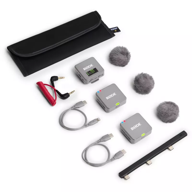 Mikrofon bezprzewodowy Rode Wireless GO III szary — kompaktowa konstrukcja, wbudowana bateria