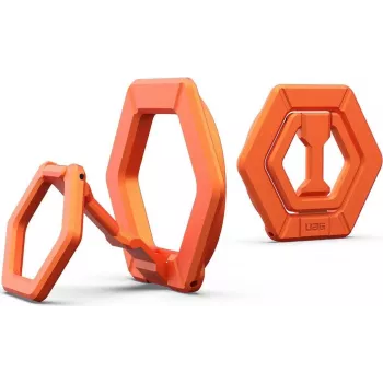 UAG Urban Armor Gear Magnetyczny pierścień stojak | Uchwyt/pierścień do przytrzymywania z funkcją podstawki | do MagSafe i etui UAG z wbudowanym magnesem | palony pomarańczowy