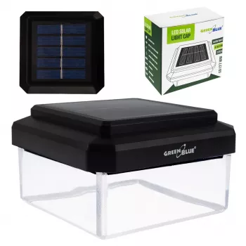 Solar LED Post Light GreenBlue GB127 WW — 3200K Neutral biały, obudowa kopertowa 80×80 mm, akumulator NiMH