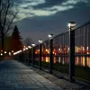 Słupkowa lampa solarna LED GreenBlue GB128 WW, 3200K neutralna biel, klosz kopertowy, 100x100mm, czarna