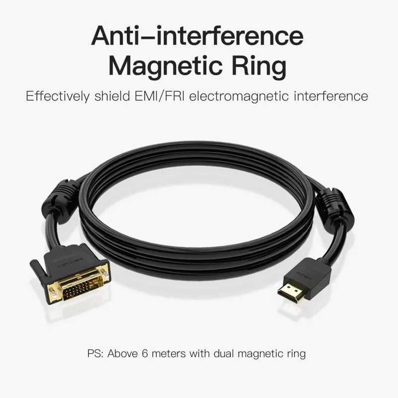 Kabel HDMI na DVI 5M/CZARNY Abfbj Vention