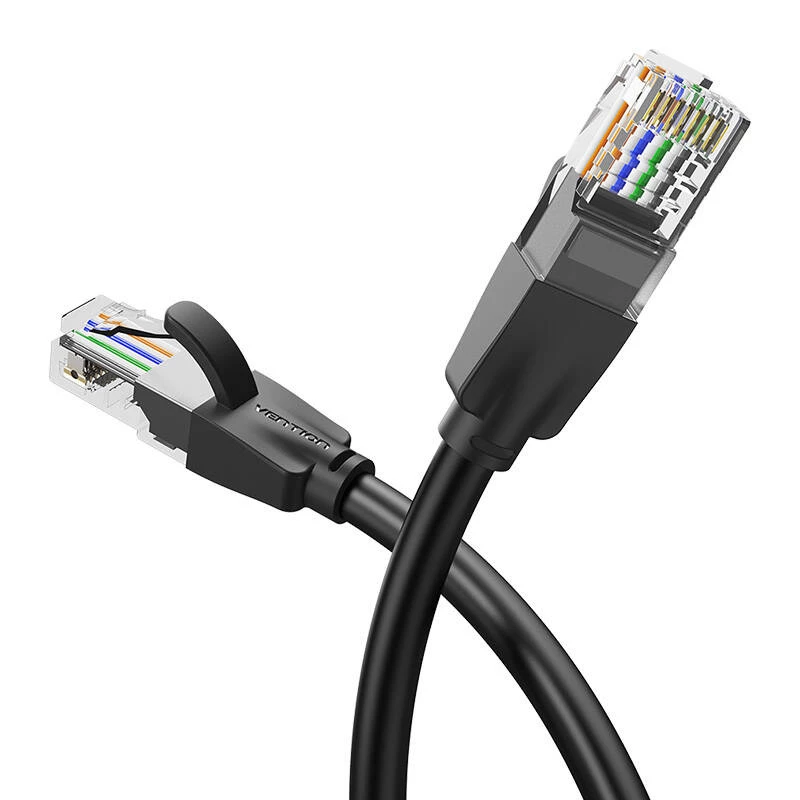 Kabel sieciowy UTP CAT6 Vention IBEBG RJ45 Ethernet 1000Mbps 1,5m Czarny