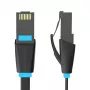 Płaski kabel sieciowy UTP CAT6 Vention IBJBF RJ45 Ethernet 1000Mbps 1m Czarny