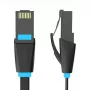 Płaski kabel sieciowy UTP CAT6 Vention IBJBI RJ45 Ethernet 1000Mbps 3m Czarny