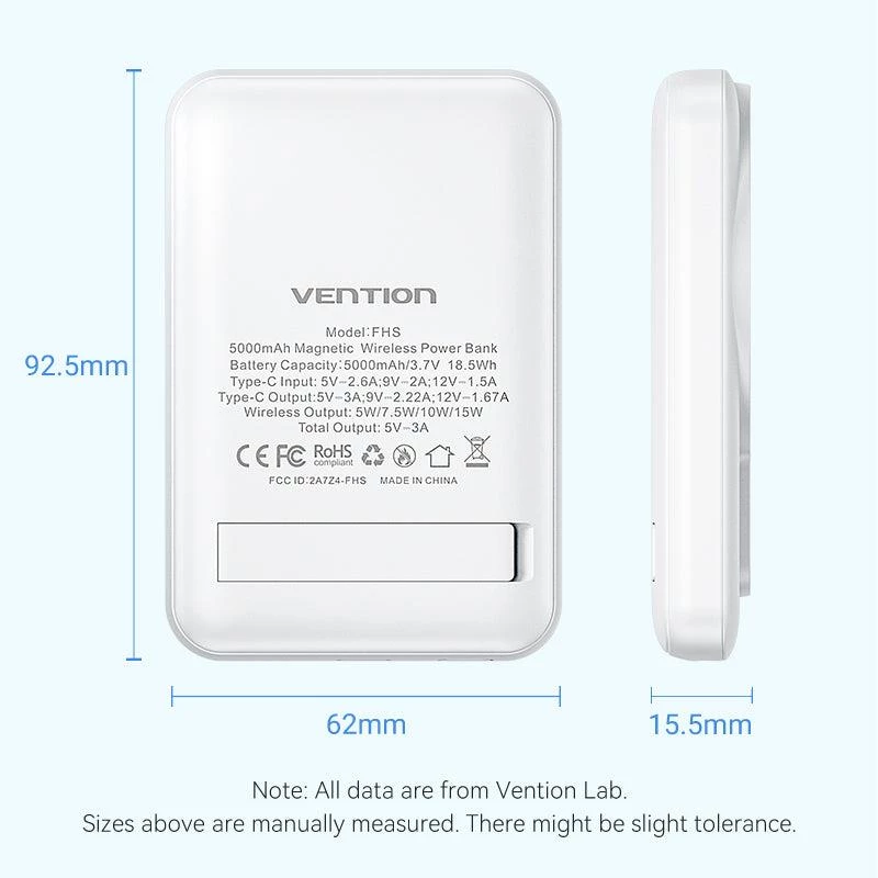 Power Bank Wrl 5000MAH 20W/MAGNETIC czarny FHSB0 Vention