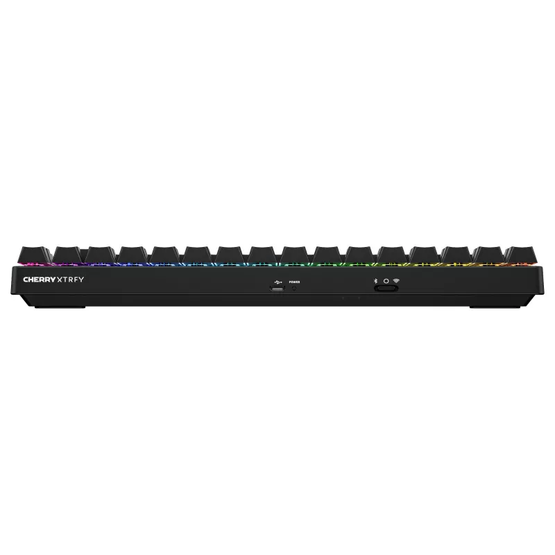 Bezprzewodowa klawiatura gamingowa Cherry XTRFY K33 Compact 75% QWERTZ niemiecka USB + RF + Bluetooth RGB czarna