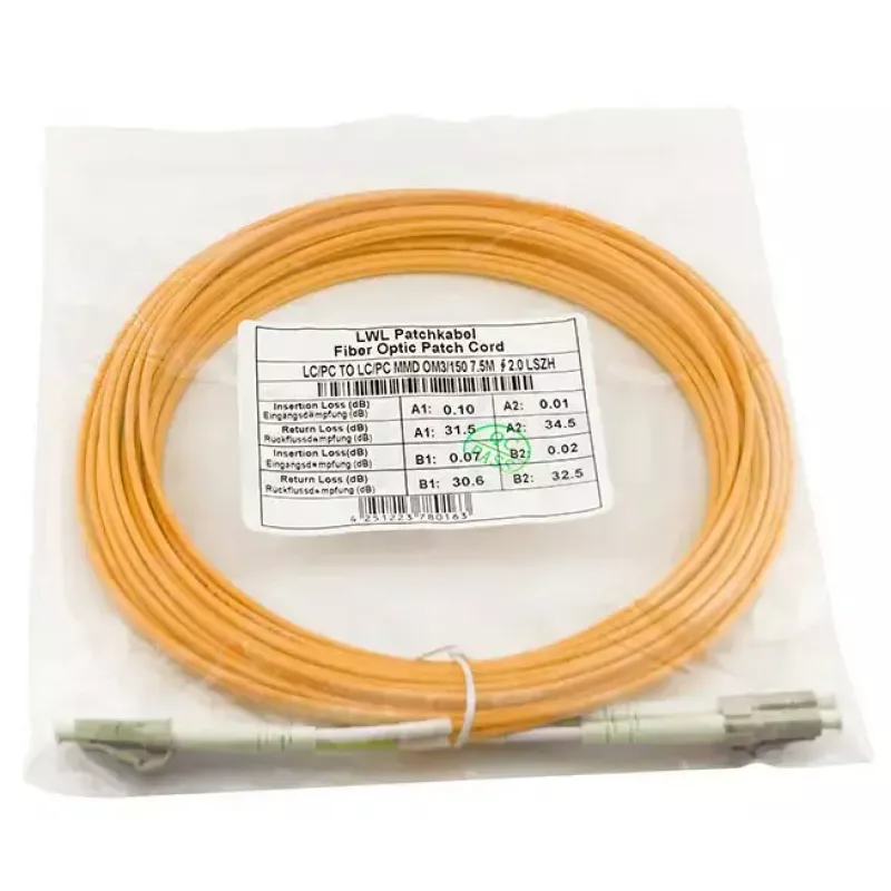 Kabel światłowodowy duplex BlueOptics CAB-MMF50-LC-LC-3-BO OM2 wielomodowy LC na LC 3 m pomarańczowy