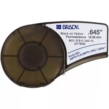 Nieprzylepna etykieta do drukarki Brady M21-375-C-342-YL, poliolefina, żółta, 1,64 cm x 2,1 m