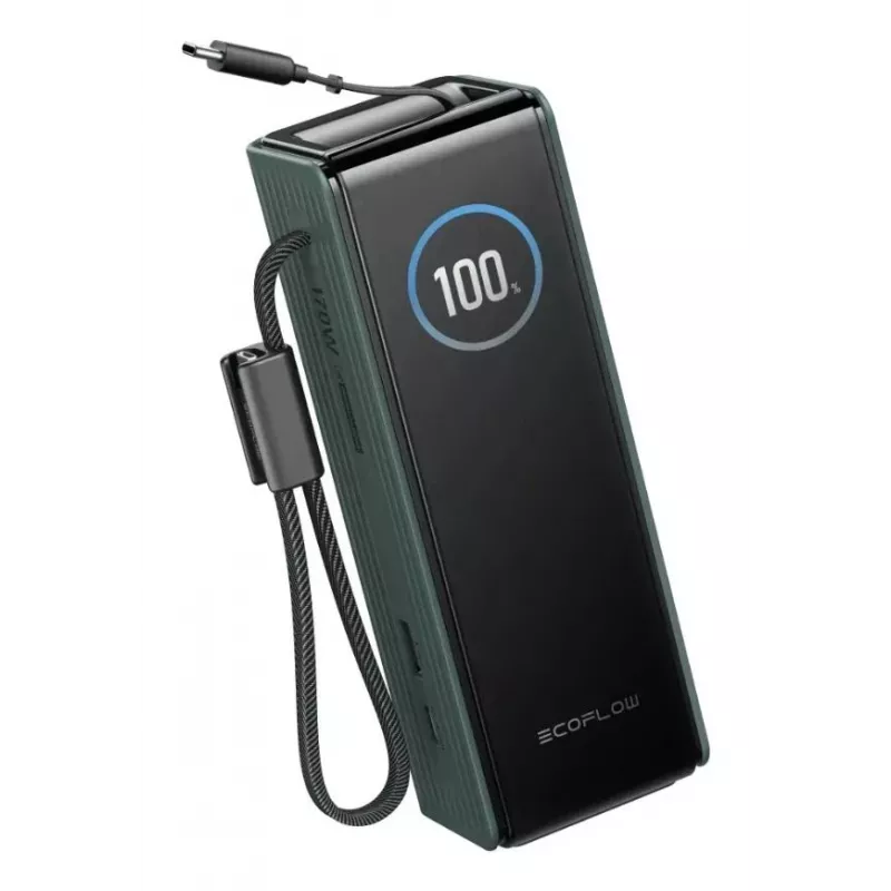 Power Bank EcoFlow RAPID 25000 mAh zielony — 170 W całkowita, 2× USB-C, 1× USB-A