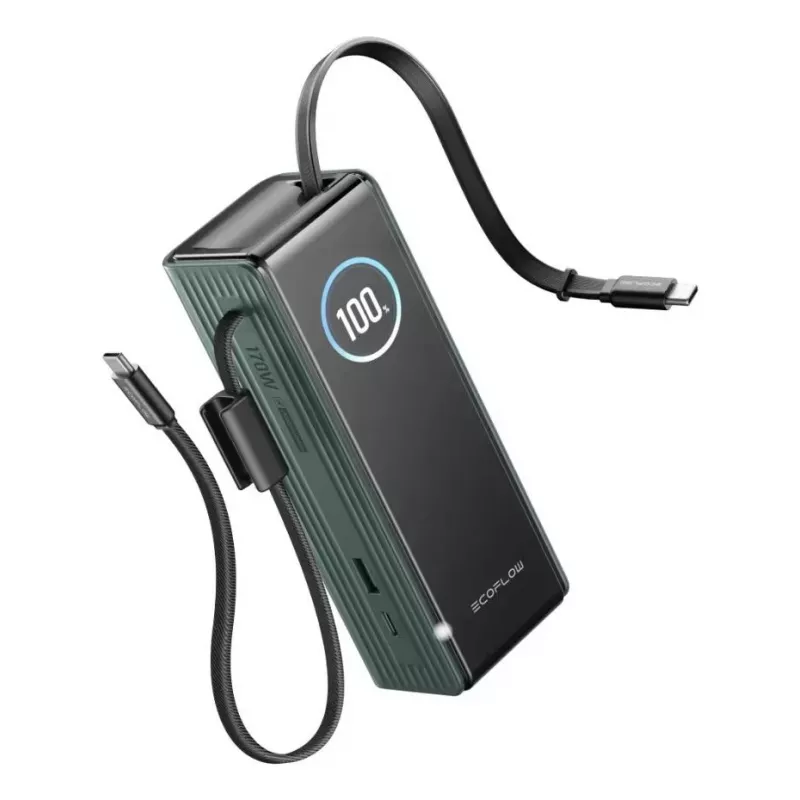 Power Bank EcoFlow RAPID 25000 mAh zielony — 170 W całkowita, 2× USB-C, 1× USB-A