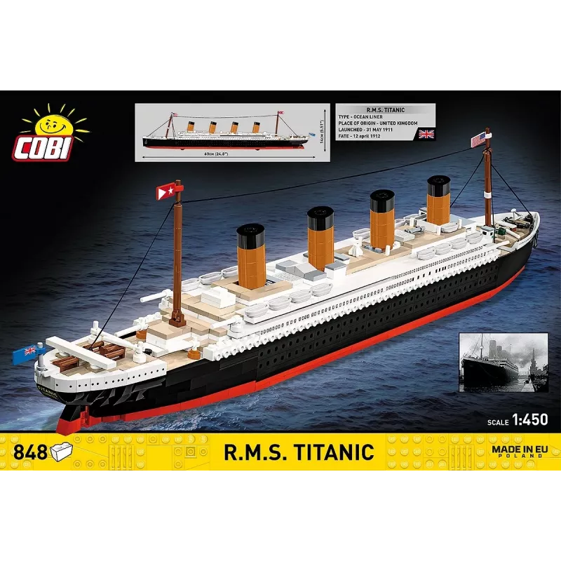 Zestaw konstrukcyjny Cobi R.M.S. Titanic model do złożenia, 848 elementów, kolekcjonerski model statku