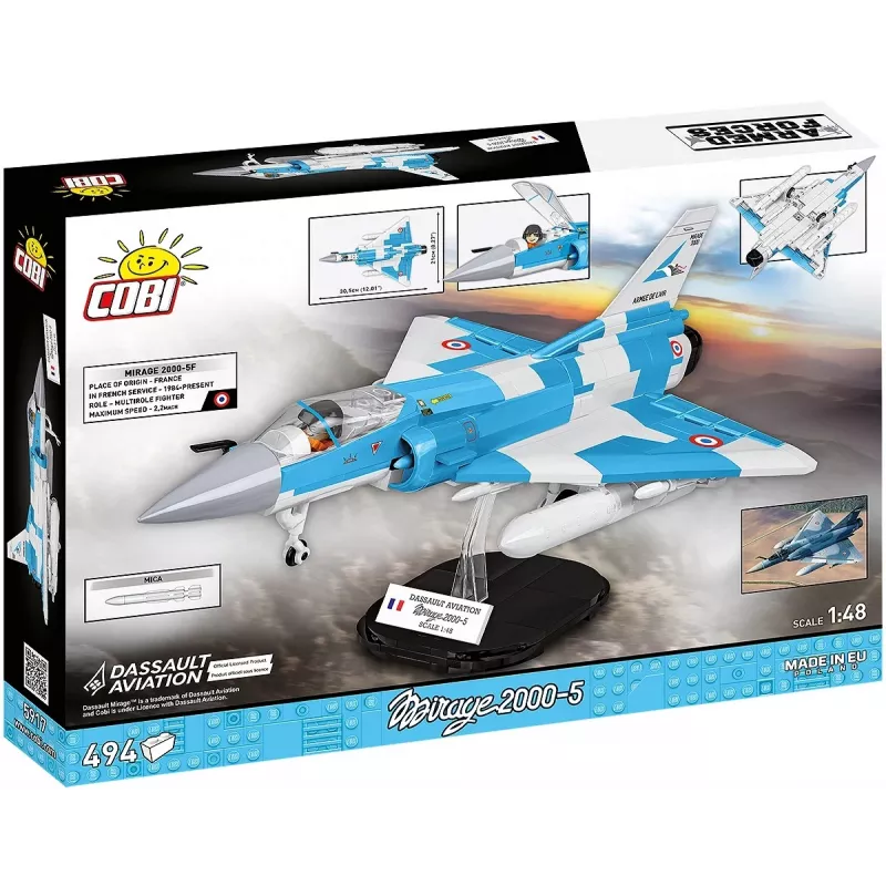 Cobi Mirage 2000-5F zestaw klocków konstrukcyjnych, seria Siły Zbrojne, 495 elementów, skala 1:48