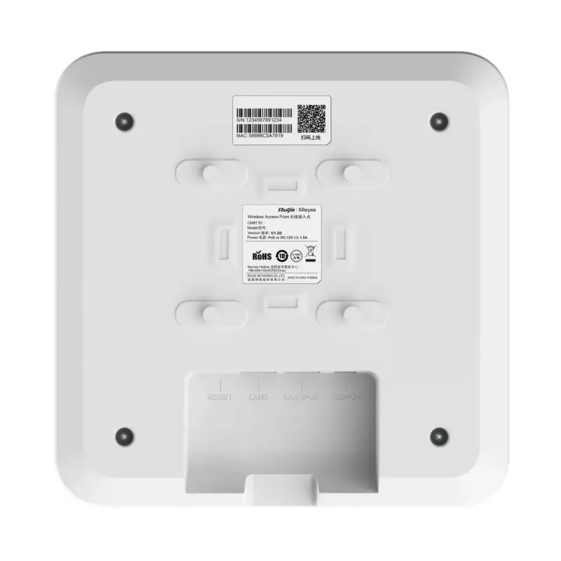 Ruijie Networks RG-RAP2200(F) bezprzewodowy punkt dostępowy 1267 Mbit/s Biały Power over Ethernet (PoE)