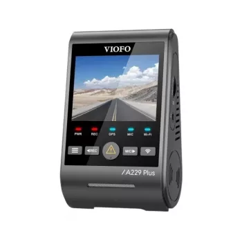 Kamera samochodowa VIOFO A229 PLUS 1CH-G GPS — 1‑kanałowa, 2560×1440, GPS, Wi‑Fi, wyświetlacz 2,4 cala, MicroSD do 512 GB