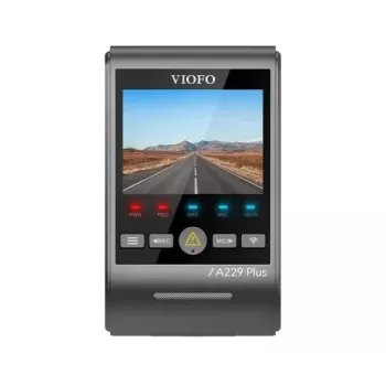 Kamera samochodowa VIOFO A229 PLUS 1CH-G GPS — 1‑kanałowa, 2560×1440, GPS, Wi‑Fi, wyświetlacz 2,4 cala, MicroSD do 512 GB