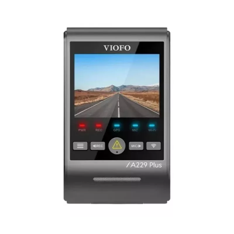 Kamera samochodowa VIOFO A229 PLUS 1CH-G GPS — 1‑kanałowa, 2560×1440, GPS, Wi‑Fi, wyświetlacz 2,4 cala, MicroSD do 512 GB