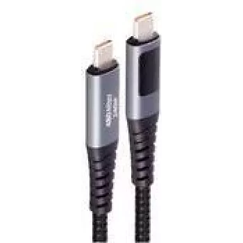 Kabel USB-C na USB-C ShiverPeaks BS14-59035 USB 2.0 0,5 m, pozłacane styki, ekranowany magnetycznie, czarny/szary