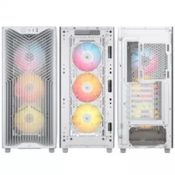 Obudowa PC Corsair 3200D RS ARGB, Midi-Tower, ATX, szkło hartowane - Biała