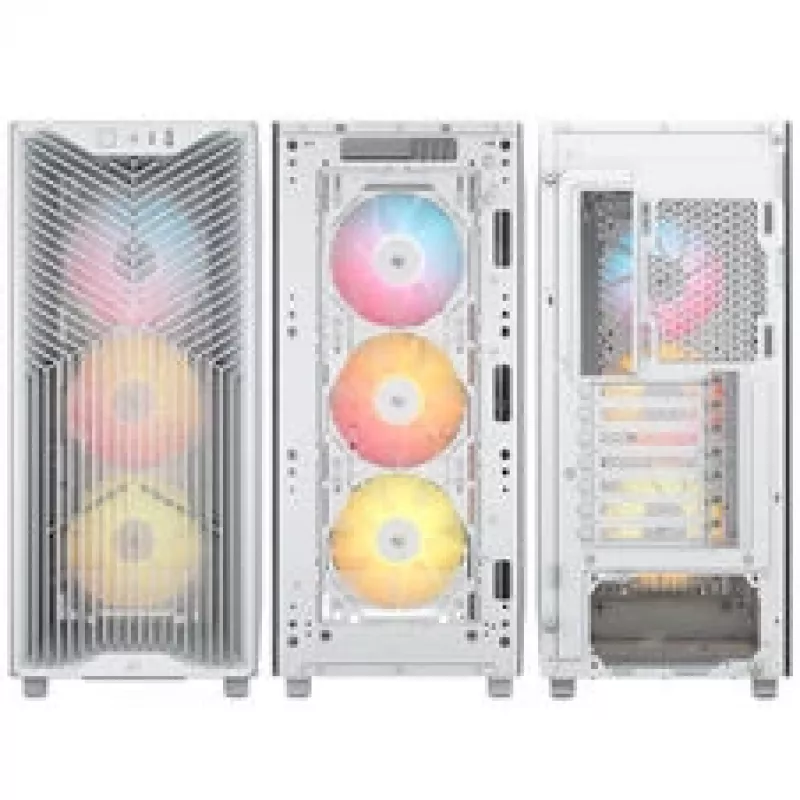 Obudowa PC Corsair 3200D RS ARGB, Midi-Tower, ATX, szkło hartowane - Biała
