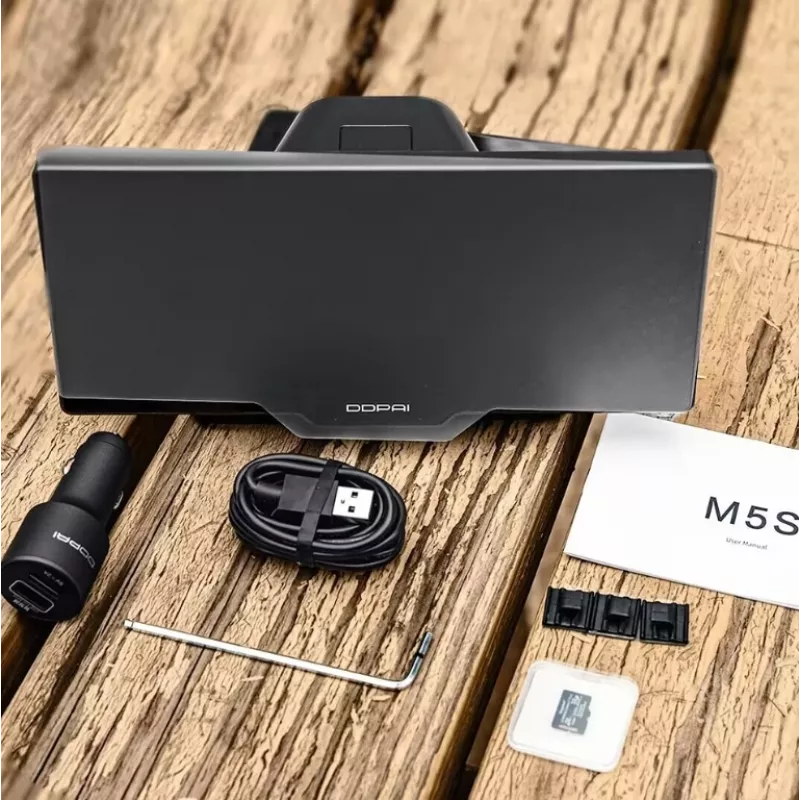 Kamera samochodowa 70mai DDPAI M5S z 8,9-calowym ekranem dotykowym, przednią kamerą 1440p, Bluetooth 5.0, Wi‑Fi 5 GHz