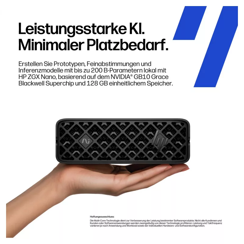 HP ZGX NANO G1n AI Mini GB10 z Nvidia Czarnywell, 128 GB RAM, 2 TB SSD, DGX WLAN