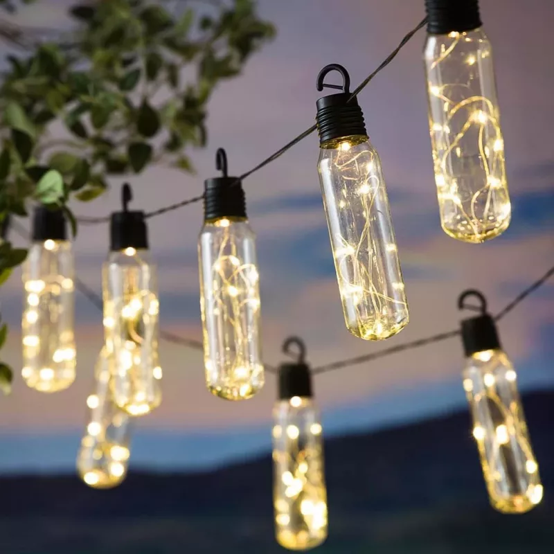 Girlanda ogrodowa solarna Extralink, długość 2 + 1,8 m, Lux 10 diod LED w ciepłej bieli
