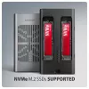 Zewnętrzna obudowa AXAGON EEM2-20GD USB-C 20 Gb/s na dwa dyski M.2 NVMe z sprzętowym klonowaniem