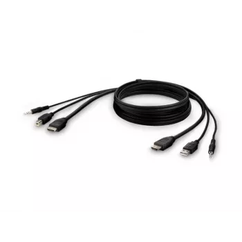 Kabel KVM Belkin F1DN1CCBL — HDMI do USB A/B z audio, porty USB dla klawiatury i myszy, 3 m