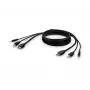 Kabel KVM Belkin F1DN1CCBL — HDMI do USB A/B z audio, porty USB dla klawiatury i myszy, 3 m