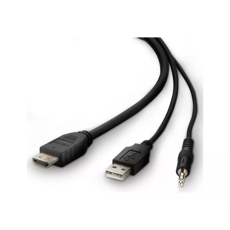 Kabel KVM Belkin F1DN1CCBL — HDMI do USB A/B z audio, porty USB dla klawiatury i myszy, 3 m
