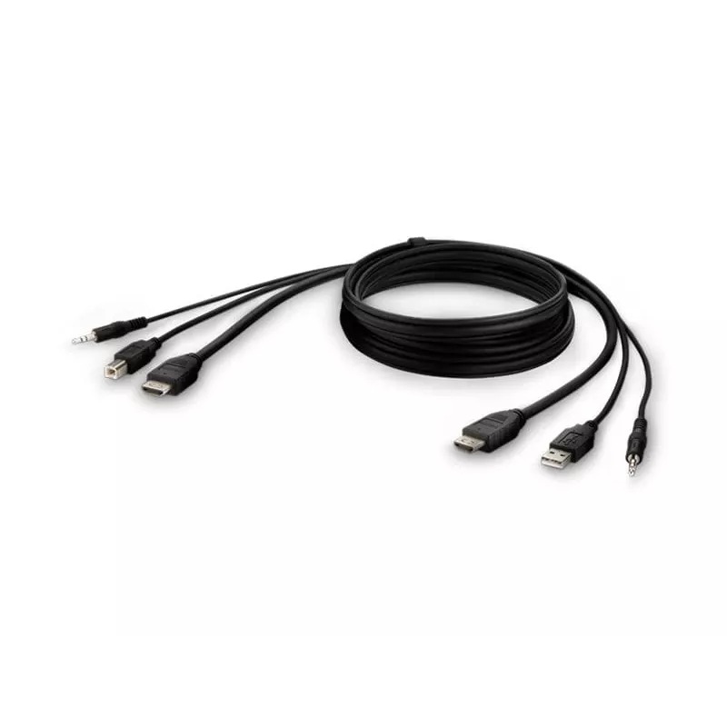 Kabel KVM Belkin F1DN1CCBL — HDMI do USB A/B z audio, porty USB dla klawiatury i myszy, 3 m