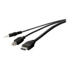 Kabel KVM Belkin F1DN1CCBL — HDMI do USB A/B z audio, porty USB dla klawiatury i myszy, 3 m
