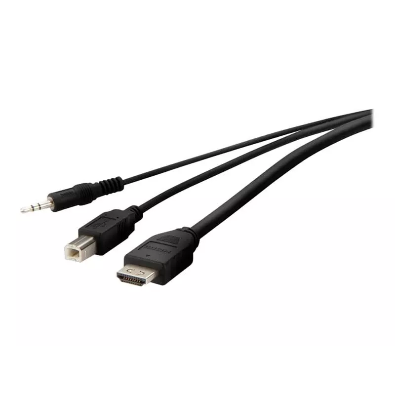 Kabel KVM Belkin F1DN1CCBL — HDMI do USB A/B z audio, porty USB dla klawiatury i myszy, 3 m
