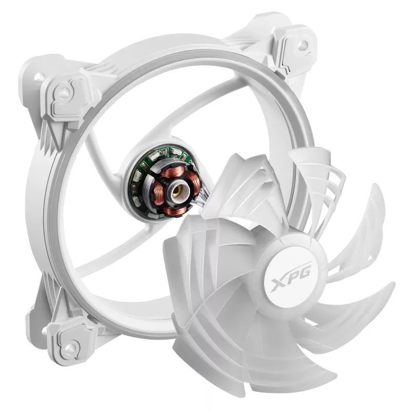 XPG HURRICANE 120 ARGB PWM biały, Wentylator, 12 cm, 600 RPM, 2000 RPM, Biały