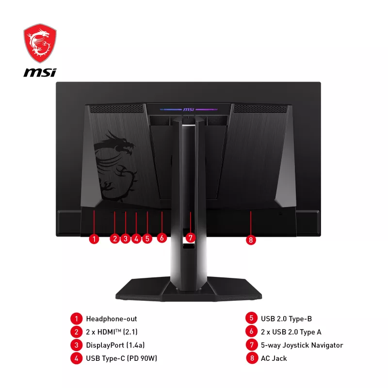 MSI MPG 271QRXDE QD-OLED monitor komputerowy 67,3 cm (26,5 cala) 2560 x 1440 pikseli Wide Quad HD Czarny