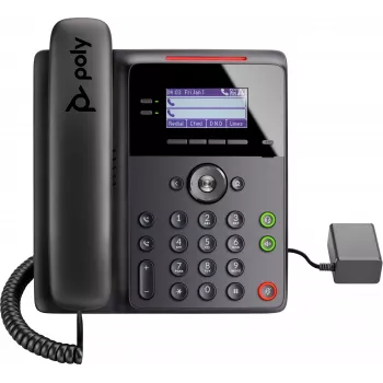 HP Poly Edge B30 telefon IP i PoE-enabled, Telefon IP, Czarny, Przewodowa słuchawka, Biurko/Ściana, 4 linie, LCD