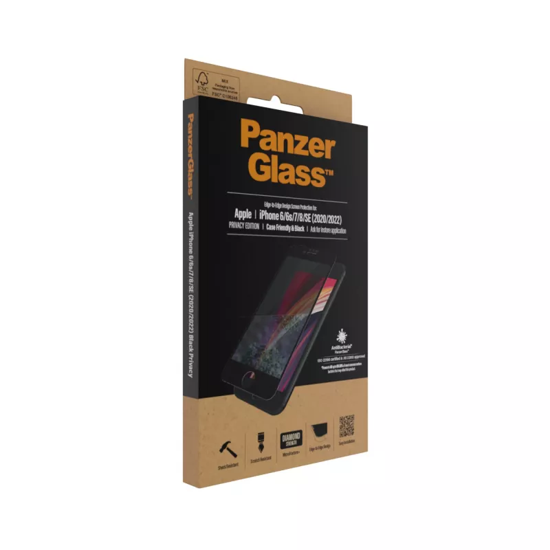 PanzerGlass ® Privacy Ochrona ekranu iPhone SE (2020/2022) | 8 | 7 | 6 | 6s | Edge-to-Edge