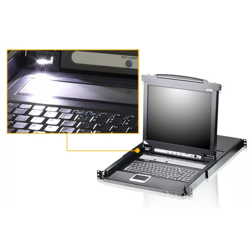 ATEN CL5708N konsola rackowa 48,3 cm (19″) Czarna 1U