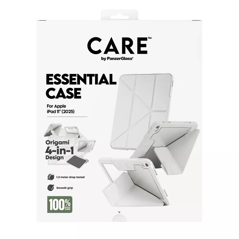 Etui ochronne PanzerGlass CARE Essential do iPada 11 cali (2025–2026) w kolorze Light Gray, model CR43626
