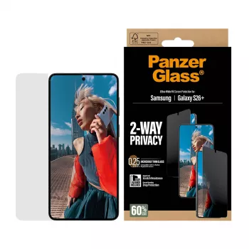 PanzerGlass ® Dwukierunkowa osłona prywatności ekranu Samsung Galaxy S26+ | Ultra-Wide Fit z EasyAligner