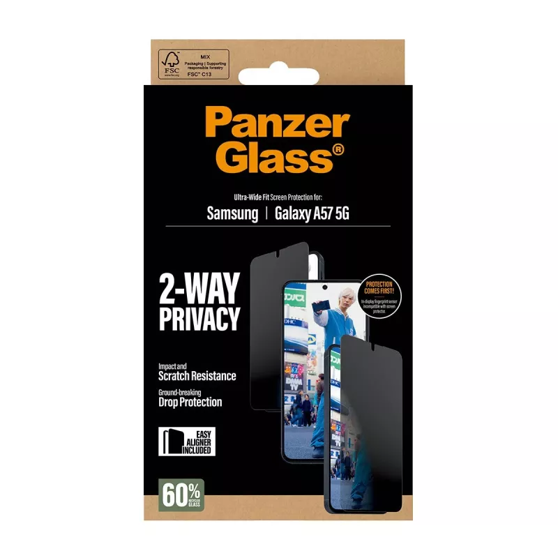 PanzerGlass Privacy Ochrona ekranu UWF - Clear - Samsung Galaxy A57 5G przezroczysta folia ochronna na ekran
