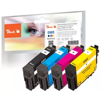 Peach PI200-868 wkład atramentowy 4 szt. Kompatybilny Standardowa wydajność Czarny, cyjan, magenta, Żółty