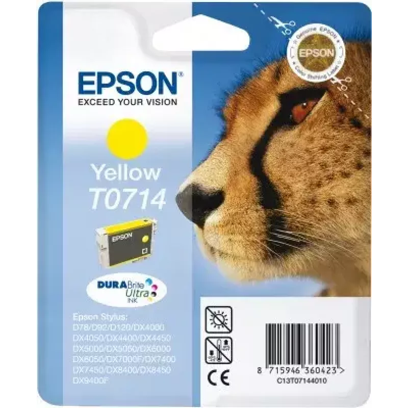 Epson Cheetah Singlepack żółty T0714 DURABrite Ultra Ink