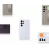 Stojące silikonowe etui z paskiem do Samsung Galaxy S24 Ultra – jasnoniebieski, pasuje do 6,8 cala