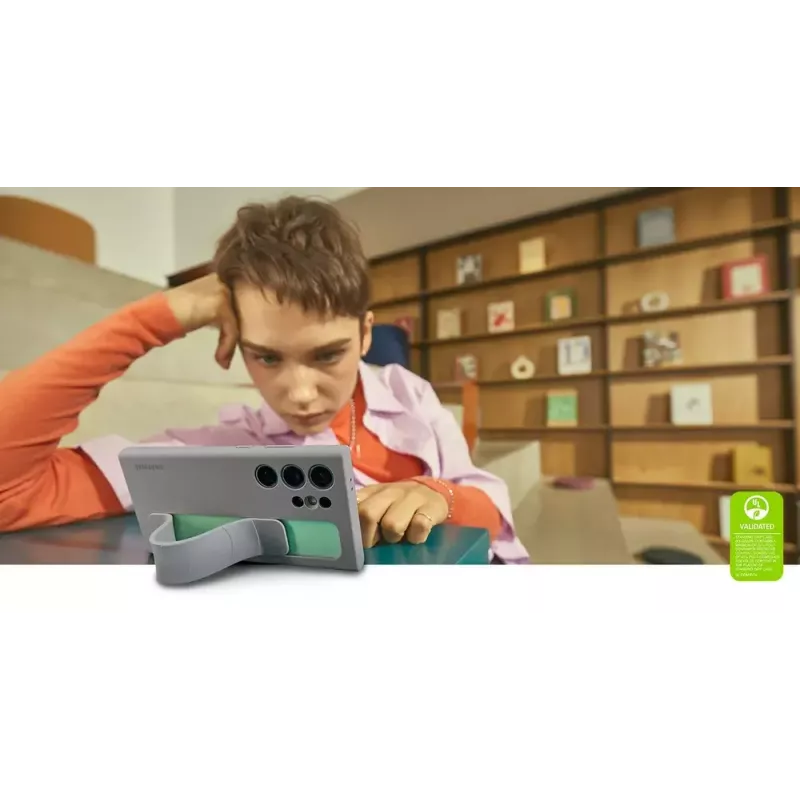 Stojące silikonowe etui z paskiem do Samsung Galaxy S24 Ultra – jasnoniebieski, pasuje do 6,8 cala