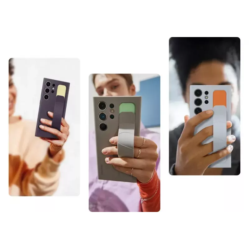 Stojące silikonowe etui z paskiem do Samsung Galaxy S24 Ultra – jasnoniebieski, pasuje do 6,8 cala