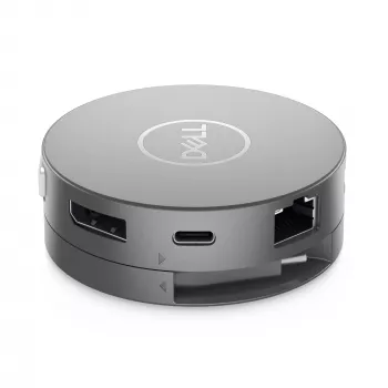 DELL Pro 7-w-1 podróżny hub USB-C - DA310, przewodowy, USB 3.2 Gen 2 (3.1 Gen 2) Type-C, 10,100,1000 Mbit/s, srebrny, 3840 x 2160 pikseli, 1920 x 1080 pikseli
